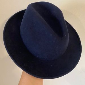 Wigéns 100% Wool Hat - Navy - Crushable - 7 1/4